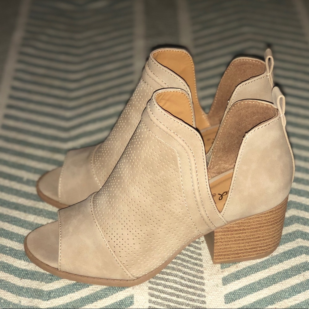 Peep Toe Ankle Boots